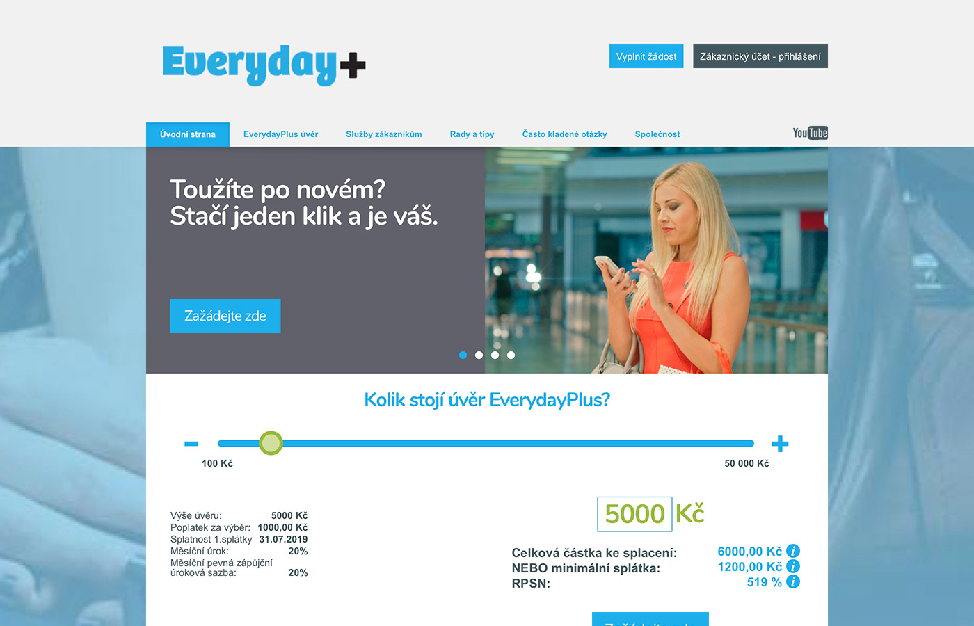 Náhled webu http://www.everydayplus.cz