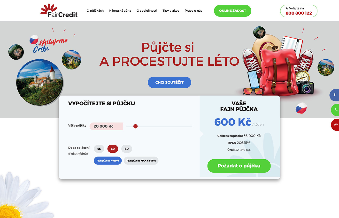 Náhled webu https://www.faircredit.cz