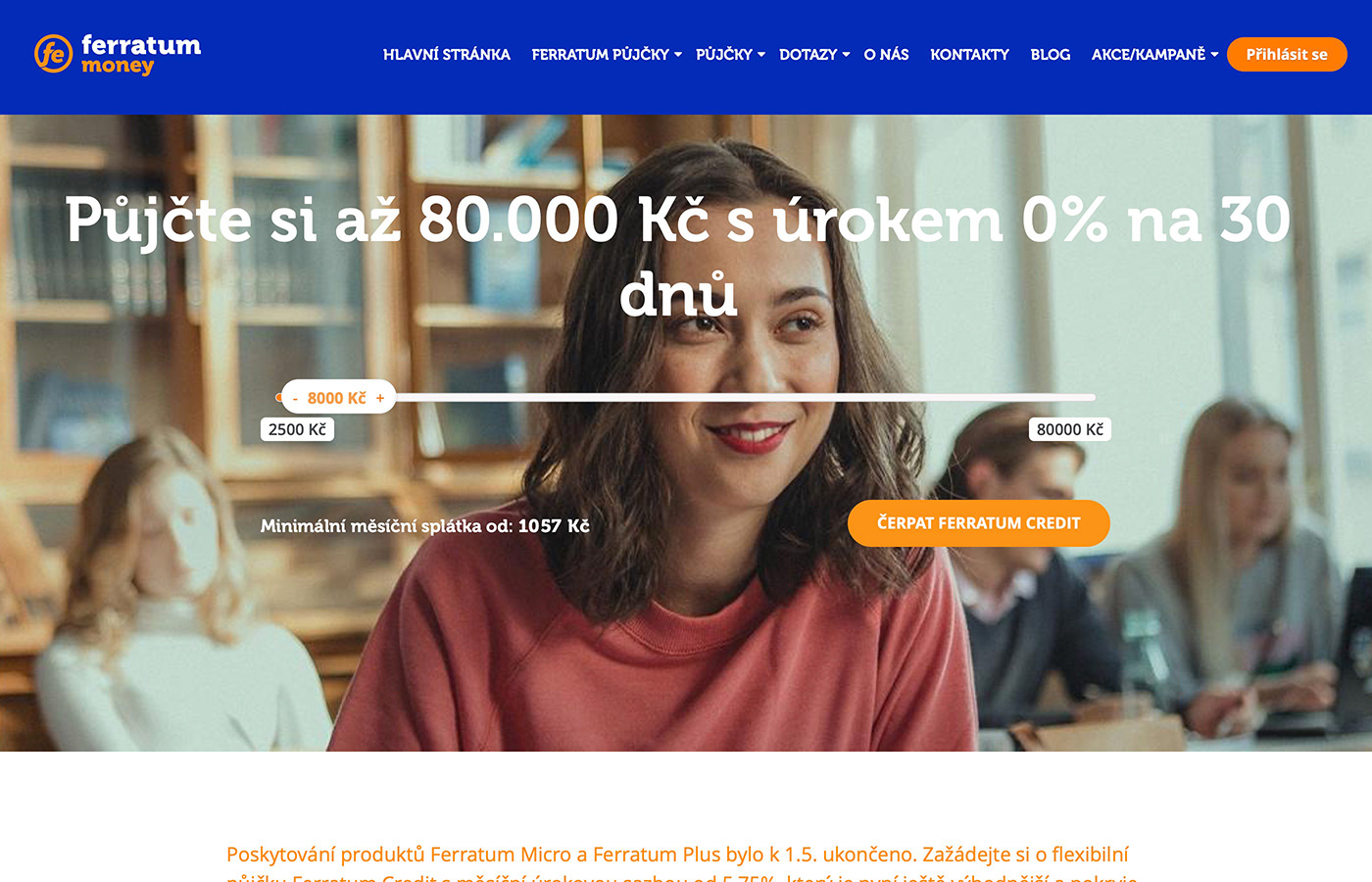 Náhled webu https://www.ferratum.cz