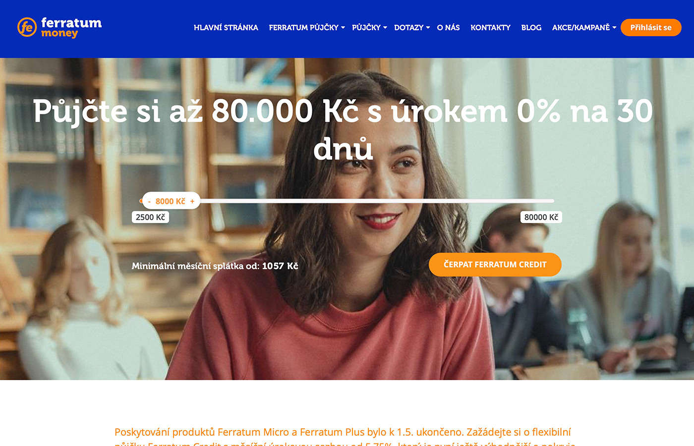 Náhled webu https://www.ferratum.cz