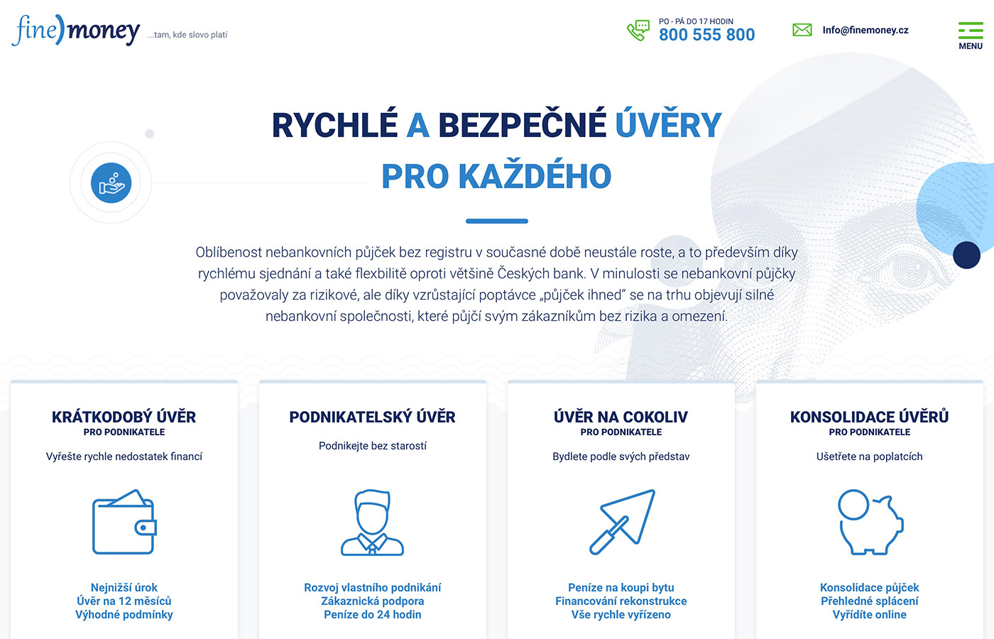 Náhled webu https://www.finemoney.cz