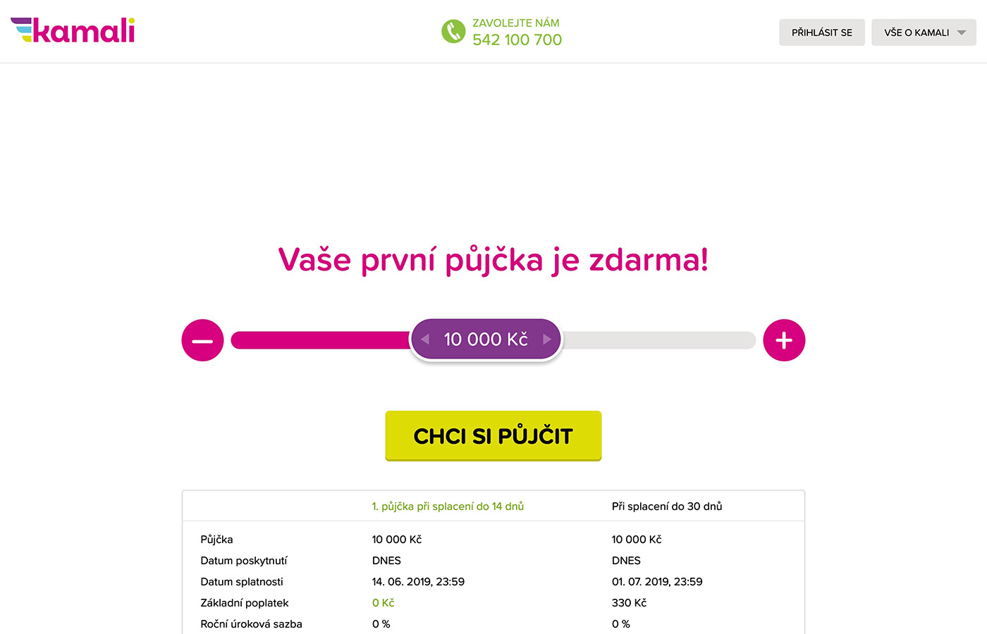 Náhled webu https://www.kamali.cz