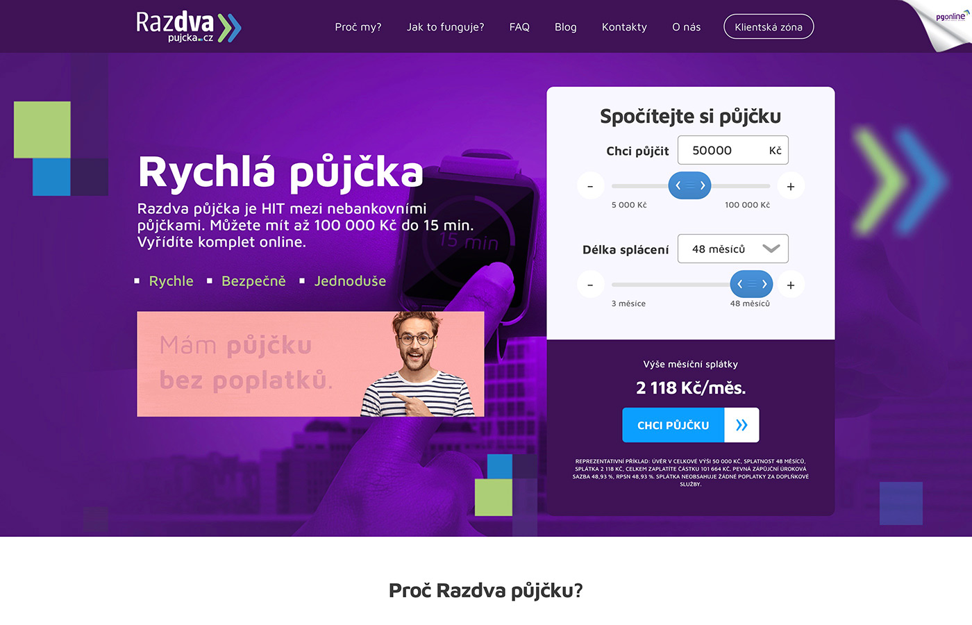 Náhled webu https://www.razdvapujcka.cz